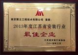 2013年度江苏省安装行业最佳企业
